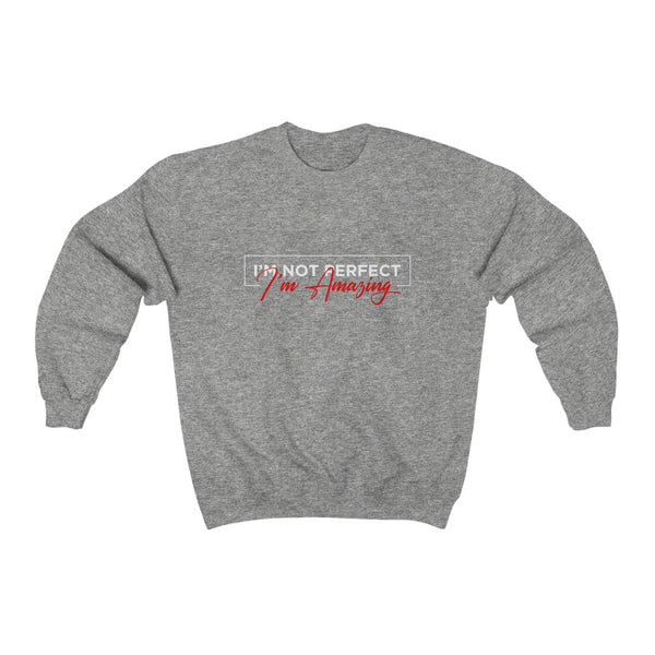 I'm Amazing-White with Red Signature-ADULT-Unisex-Sweatshirt