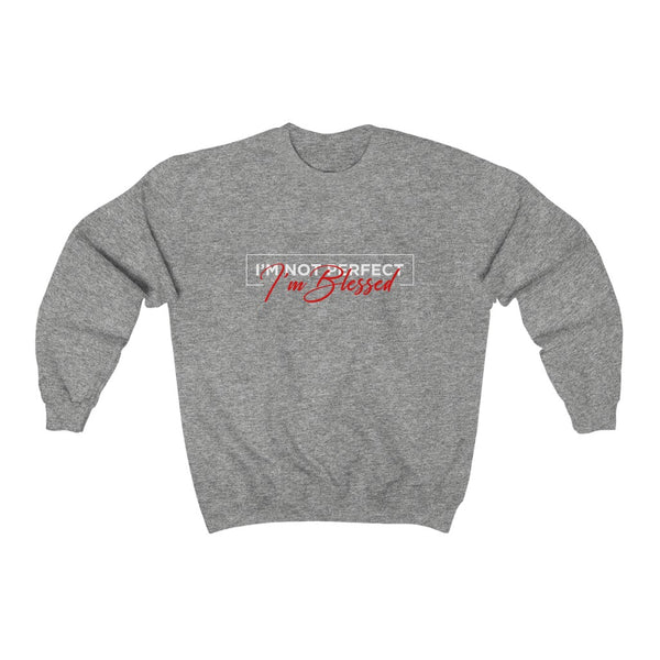 I'm Blessed-White with Red Signature-ADULT-Unisex-Sweatshirt