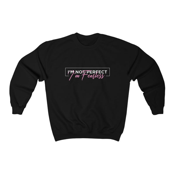 I'm Fearless-White with Pink Signature-ADULT-Unisex Sweatshirt